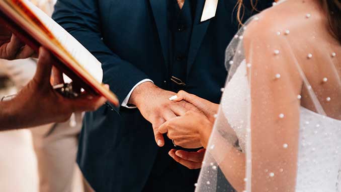 A man and a woman getting married