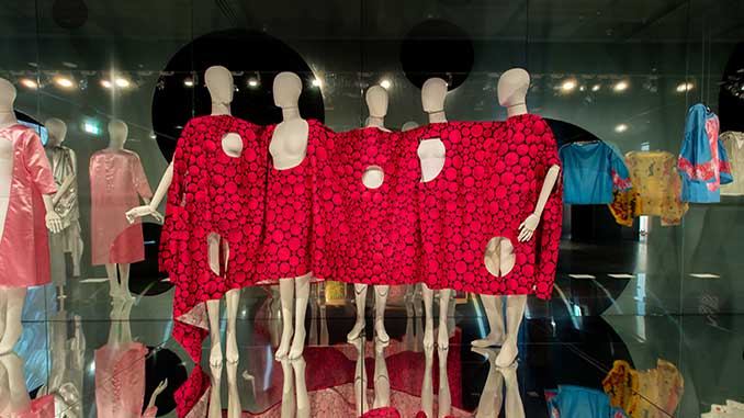 NGV Yayoi Kusama Installation view of the Orgy Dress 2002 photo Kate Shanasy