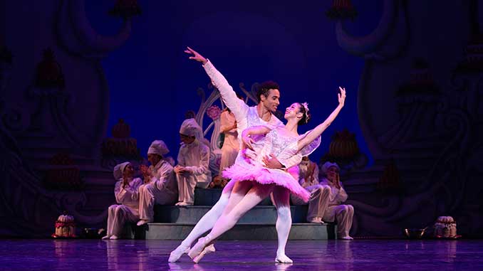 Queensland Ballet Neneka Yoshida as Sugar Plum Fairy and Patricio Revé as Prince in The Nutcracker photo by David Kelly