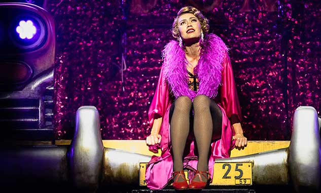 Angelina Thomson as Miss Adelaide in the Handa Opera on Sydney Harbour's 2025 production of Guys and Dolls photo by Carlita Sari
