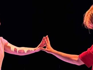 Claire White as Judy and Ethan Wiggin as Christopher in in The Curious Incident of the Dog in the Night-Time photo by Chris Baldoc