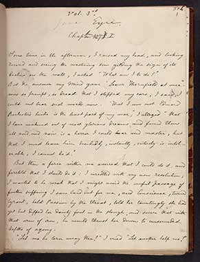 Manuscript for Jane Eyre by Charlotte Brontë