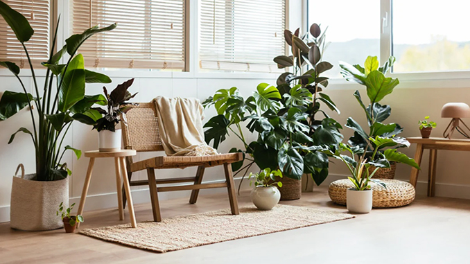 Plants enhance a living room courtesy of The Plants Project
